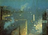 Julian Alden Weir The Bridge Nocturne painting